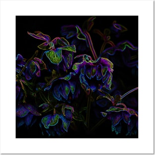 Black Panther Art - Flower Bouquet with Glowing Edges 17 Posters and Art